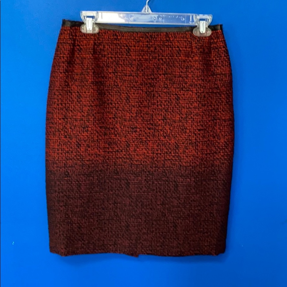 ANNI KUAN Sz 6/8 Orange-Red-Maroon Ombre Skirt
